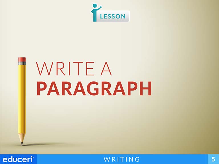 writing a paragraph lesson plan
