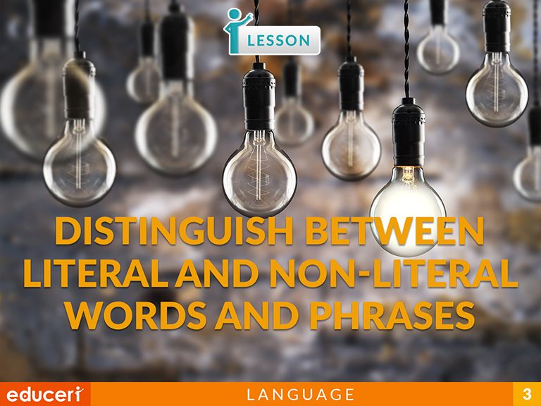 Distinguish Between Literal and Non-Literal Words and Phrases | Lesson