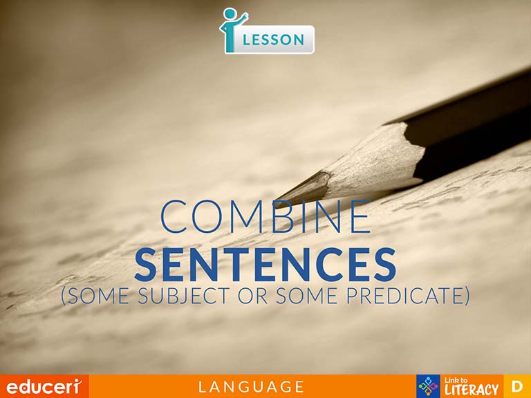 Combine Sentences Lesson Plans