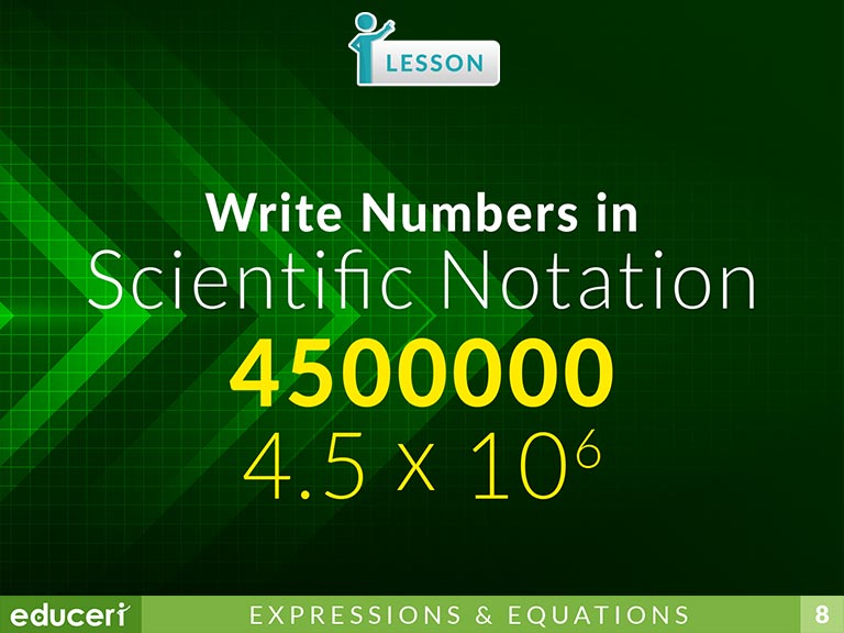 Write Numbers in Scientific Notation | Lesson Plans