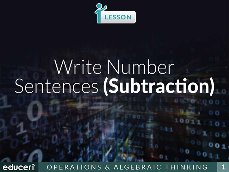 write-number-sentences-subtraction-lesson-plans