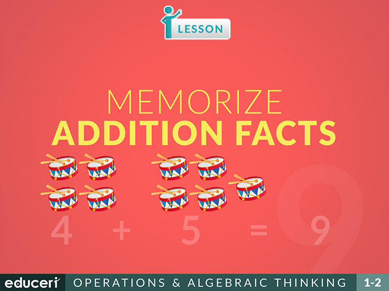 Memorize Addition Facts Lesson Plans