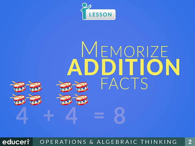 Memorize Addition Facts Lesson Plans