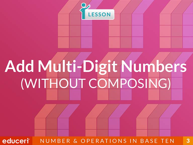 Add Numbers Without Composing Lesson Plans