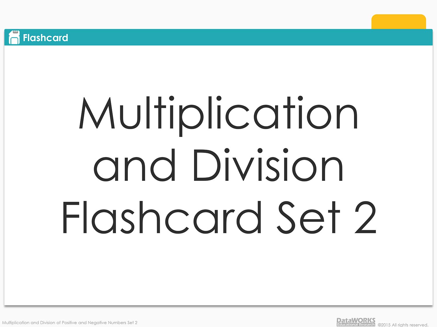Multiplication And Division Of Positive And Negative Numbers Flashcards 