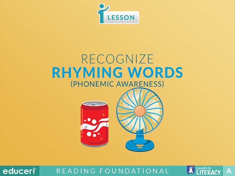 Recognize Rhyming Words Lesson Plans